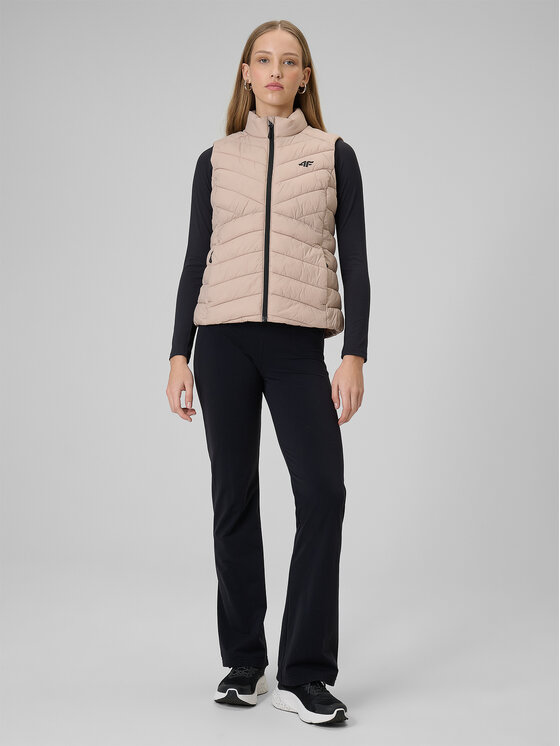 4F 4F Kamizelka MIDSHOP TEXTILE Beżowy Slim Fit