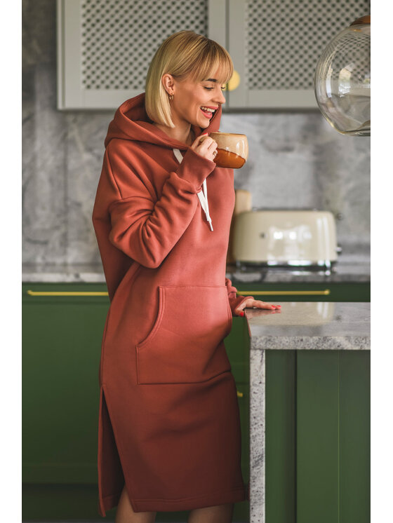 NAOKO NAOKO Mikina Desert Sands Červená Oversize