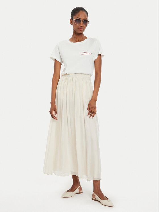 ViCOLO ViCOLO Midi szoknya Gonna TB2103 Ekru Regular Fit