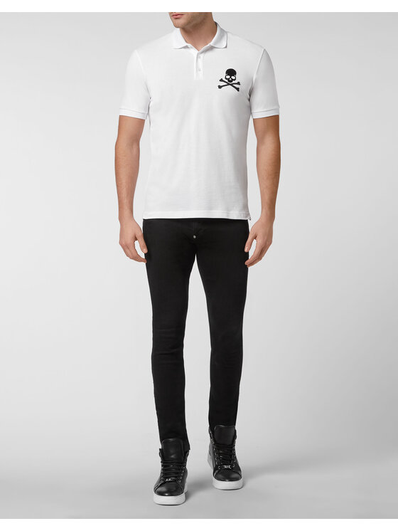 PHILIPP PLEIN PHILIPP PLEIN Polo 2567 Biały Slim Fit