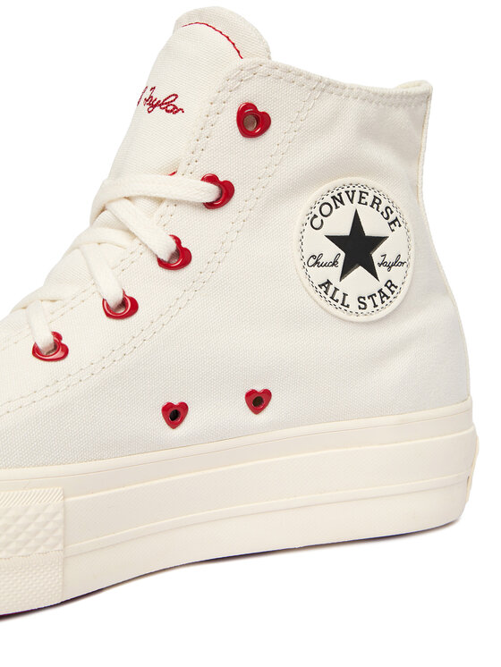 Converse Converse Plátěnky Chuck Taylor All Star Lift Platform Hearts A19058C Bílá