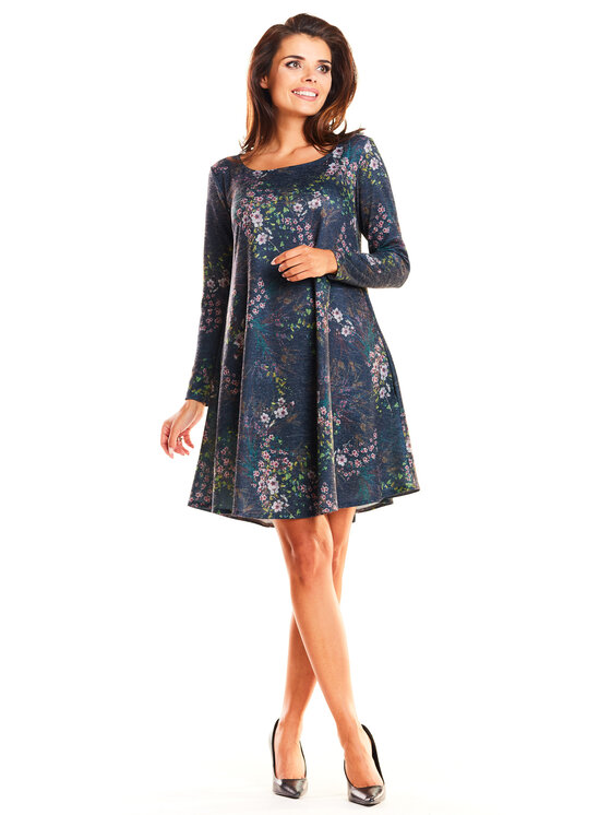 Awama Awama Vestito di maglia A246 Blu scuro Basic Fit