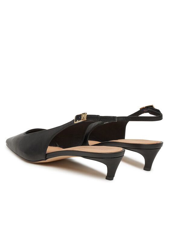 Tommy Hilfiger Tommy Hilfiger Pantofi pumps Squared Toe Kitten Slingback FW0FW08711 Negru