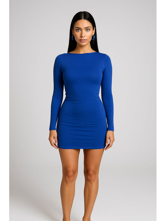 Nudyess Nudyess Úpletové šaty Sharon mini Modrá Fitted Fit