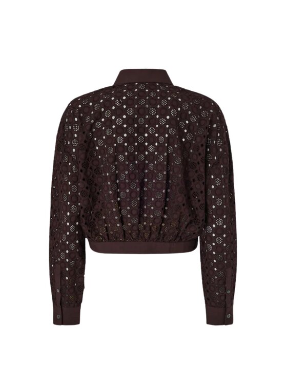 PINKO PINKO Koszula CHARITA CAMICIA POPELINE RICAM Brązowy Regular Fit
