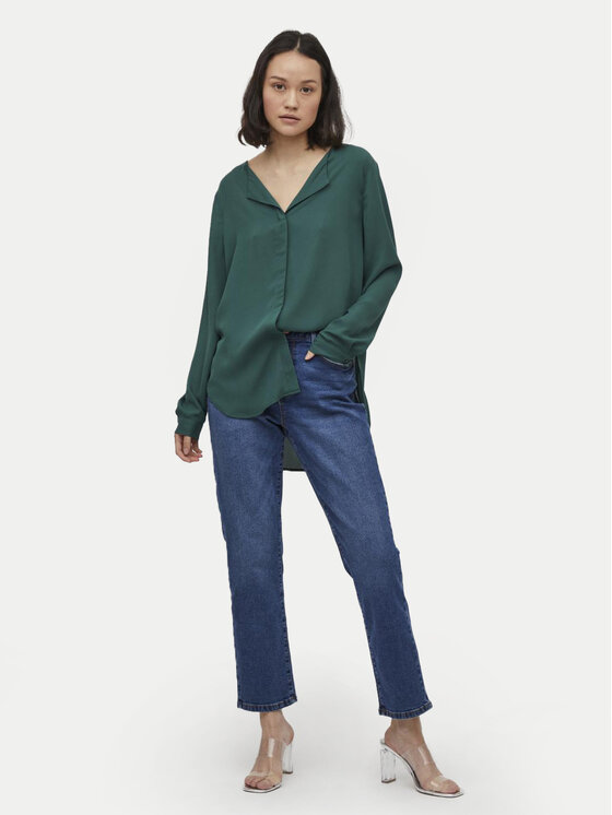 Vila Vila Koszula Lucy 14044253 Zielony Regular Fit