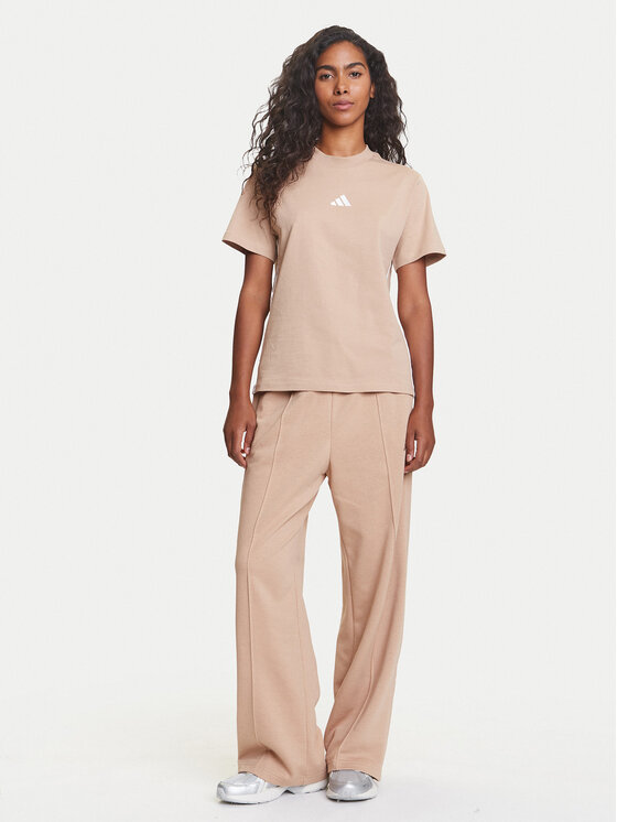 adidas adidas T-särk Essentials 3-Stripes JX7616 Beež Regular Fit