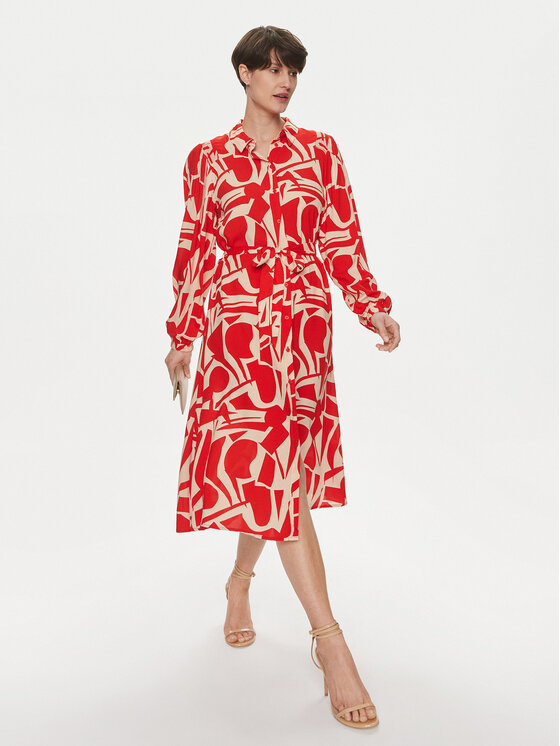 ONLY ONLY Φόρεμα πουκάμισο Halia 15315986 Κόκκινο Regular Fit