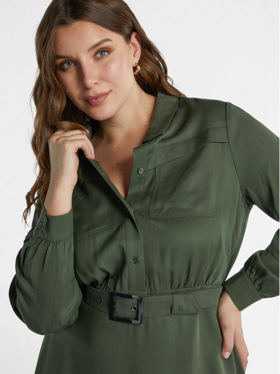 Fiorella Rubino Fiorella Rubino Vestito da giorno 7563T001581N035 Verde A-Line Fit