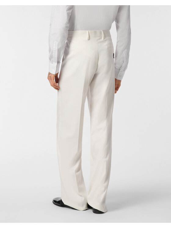 PHILIPP PLEIN PHILIPP PLEIN Spodnie materiałowe 24127 Biały Wide Fit