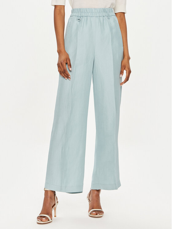 Marella Bavlnené nohavice Papiro 2413131085 Modrá Relaxed Fit
