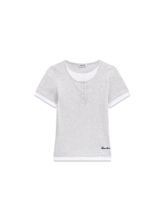 Guess Jeans Guess Jeans Top 183272 Šedá Classic Fit
