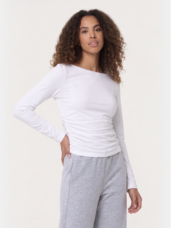 BASICLO BASICLO Longsleeve W-2352-01 Biały Slim Fit