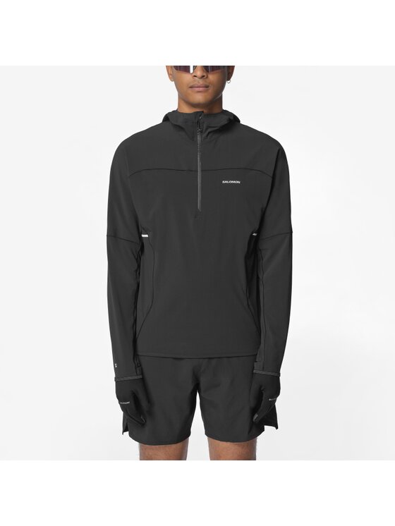 Salomon Salomon Bluza techniczna SENSE AERO HYBRID HZ M Czarny Regular Fit