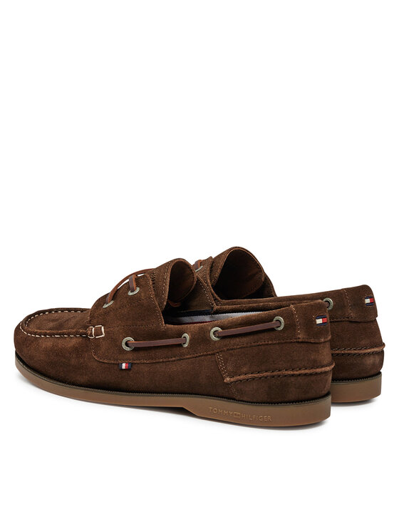 Tommy Hilfiger Tommy Hilfiger Halbschuhe Th Boat Shoe Core Suede FM0FM05387 Braun