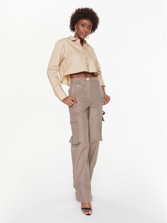 Remain Remain Marškiniai Cotton Poplin RM2069 Smėlio Regular Fit