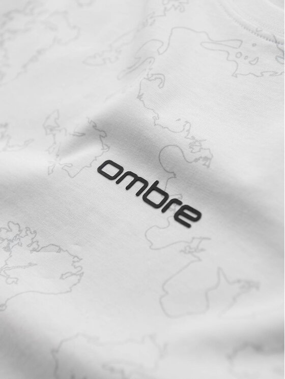 Ombre Ombre T-Shirt OM-TSFP-0263 Biały Regular Fit