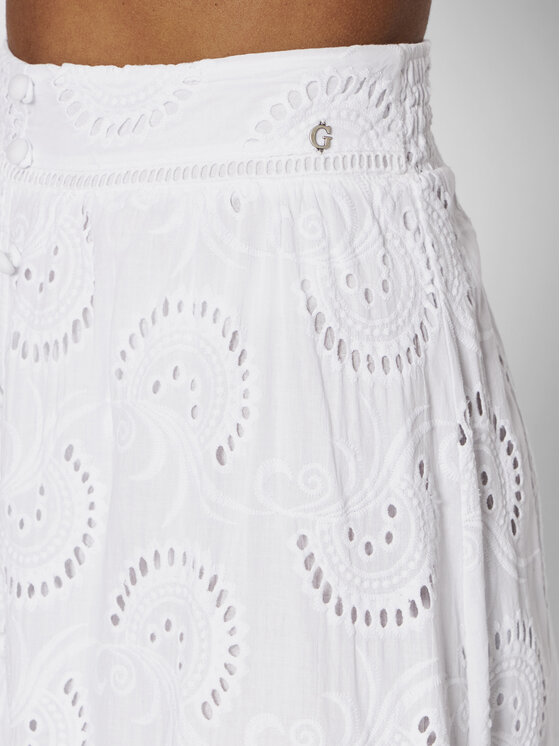 Guess Guess Maxi szoknya W2GD4 4WEJV Fehér Flare Fit