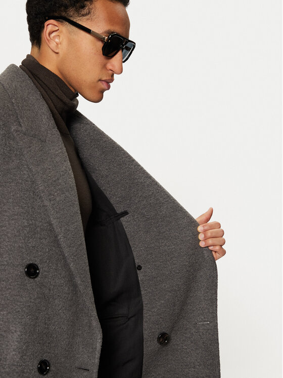 AMI PARIS AMI PARIS Παλτό μεταβατικό HCO317.WV0025 Γκρι Regular Fit