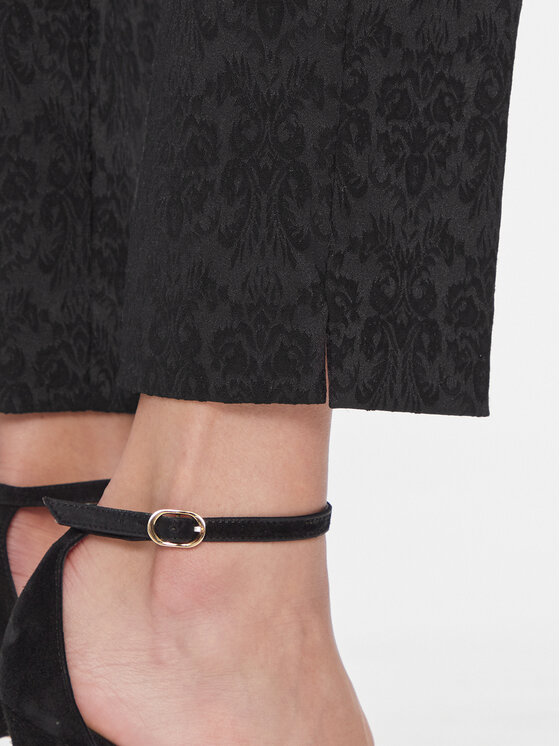 Please Please Pantaloni di tessuto P0YCCGO000 Nero Slim Fit