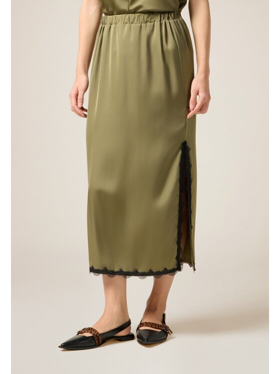 Oltre Oltre Gonna midi 1008J000304N035 Verde Regular Fit