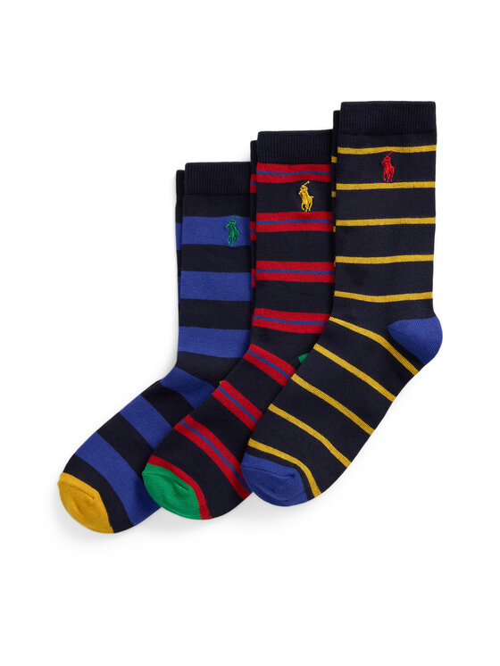 Polo Ralph Lauren Lot de 3 paires de chaussettes hautes enfant 444960172001 Multicolore Modivo