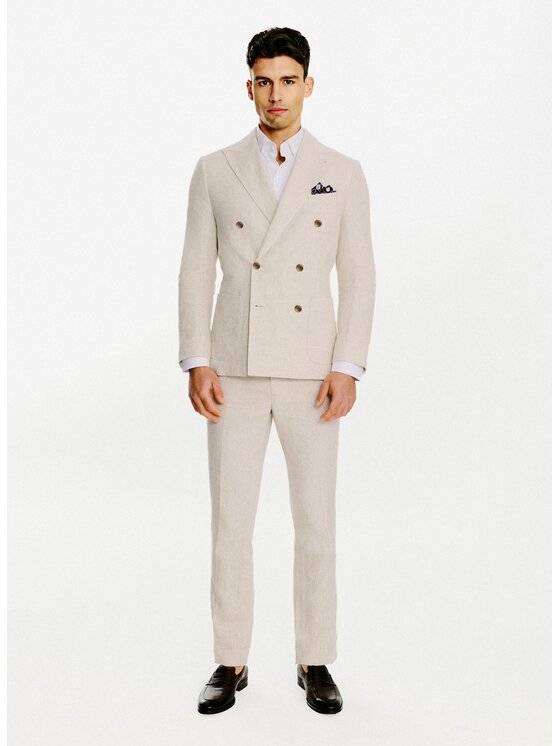 Pako Lorente Pako Lorente Marynarka P26SP-3G-039 Beżowy Slim Fit