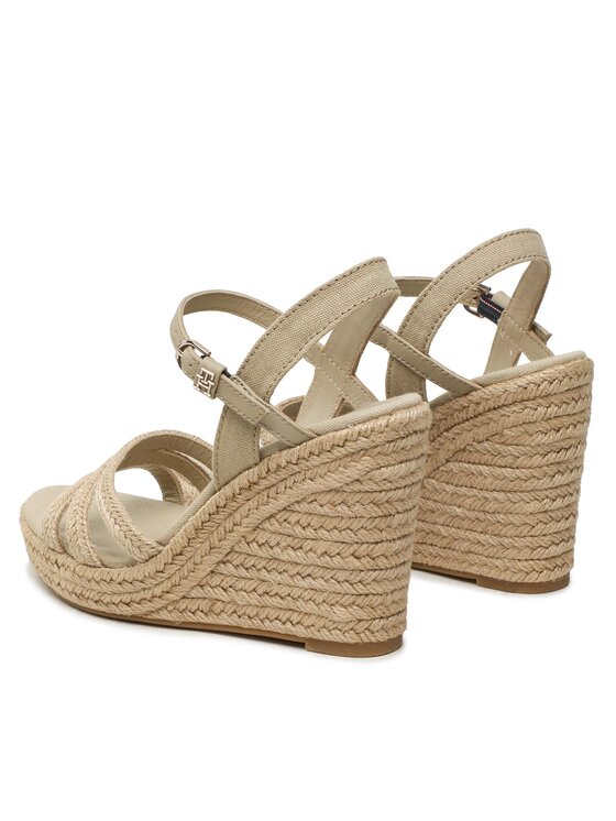 Tommy Hilfiger Tommy Hilfiger Espadrilės Essential Basic Wedge Sandal FW0FW07220 Smėlio