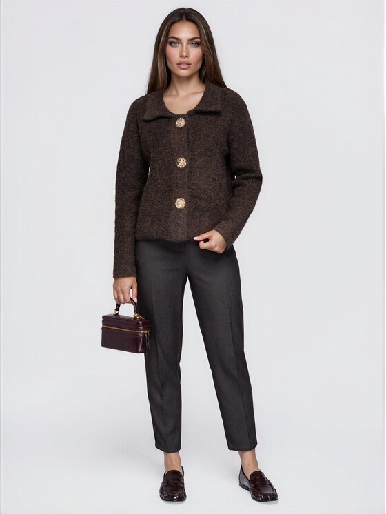 Ombre Ombre Svetr OW-SW-E0066 Hnědá Regular Fit