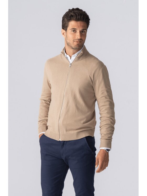 TeeShoppen TeeShoppen Sweter 'Basic Collection' Beżowy Regular Fit