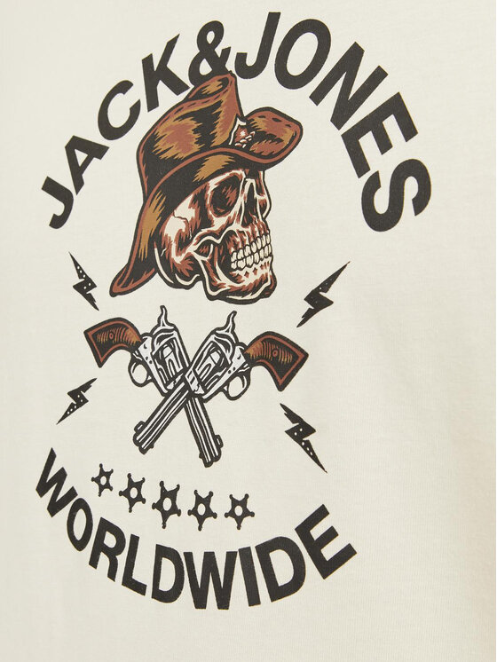Jack&Jones Jack&Jones Marškinėliai Seven Skull 12262491 Écru Regular Fit