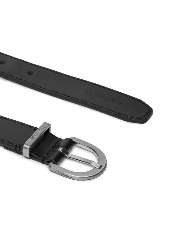 Calvin Klein Belt Loop Damengürtel K60K610158 Schwarz Rnd 25Mm Metal Must Ck