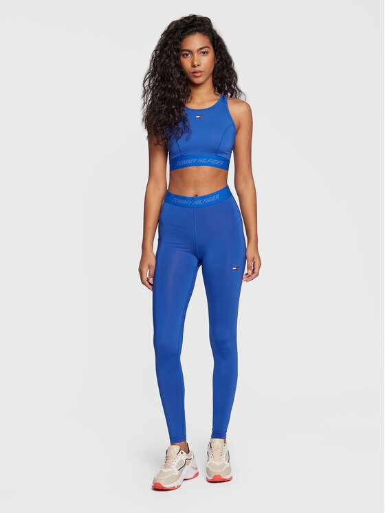 Leggings Branded Tape S10S101540 Blu Slim Fit
