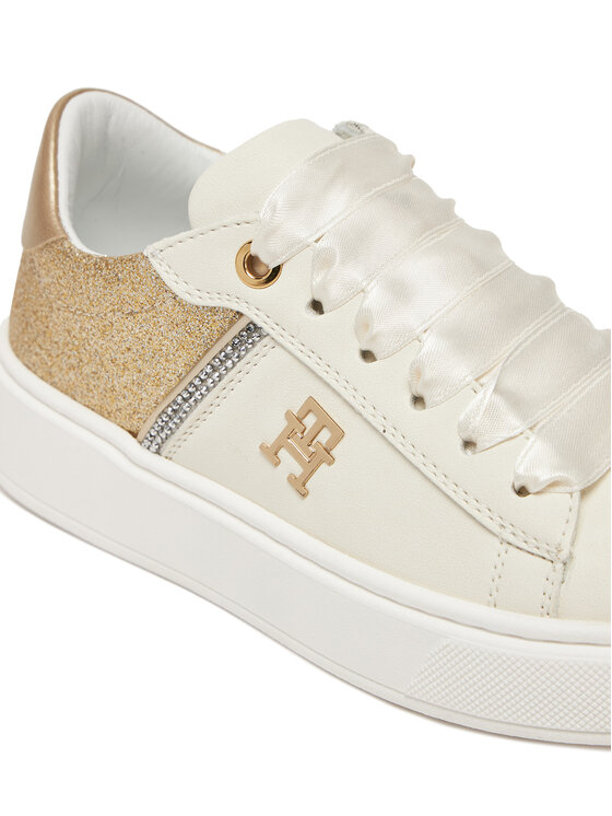 Tommy Hilfiger Tommy Hilfiger Laisvalaikio batai Low Cut Lace-Up Sneaker T4A9-33935-1281 M Balta