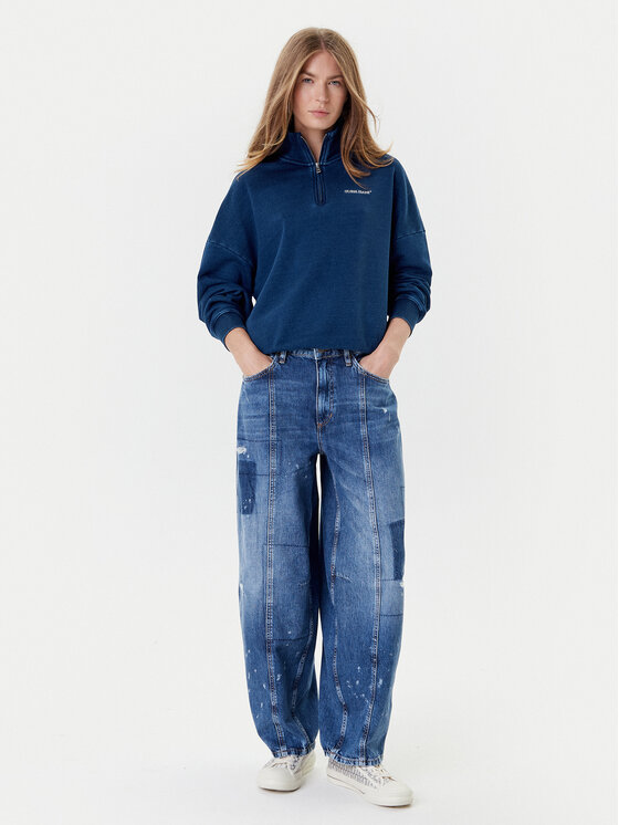 Guess Jeans Guess Jeans Bluza W5YQ10 KCXQ1 Granatowy Regular Fit