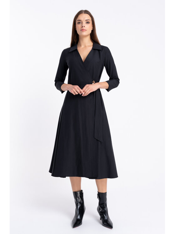 CLICK CLICK Φόρεμα καθημερινό 60-6168 Μαύρο Flare Fit