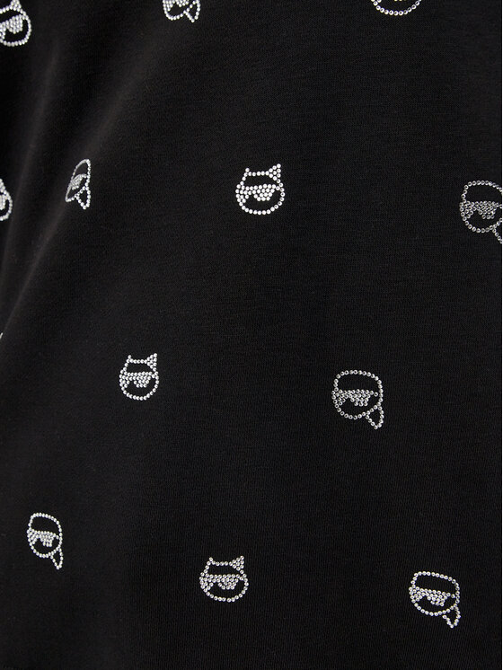 KARL LAGERFELD KARL LAGERFELD Μπλούζα 246W1800 Μαύρο Regular Fit