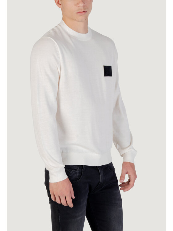 Armani Exchange Armani Exchange Sweter PULLOVER Biały Over Fit