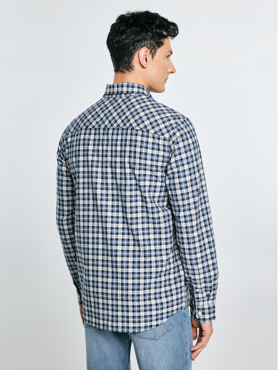 BIG STAR BIG STAR Koszula GIBBINEROS Niebieski Basic Fit