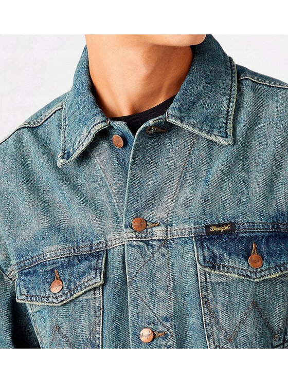 Wrangler Wrangler Kurtka jeansowa Anti Fit Jacket 112146060 Niebieski Oversize