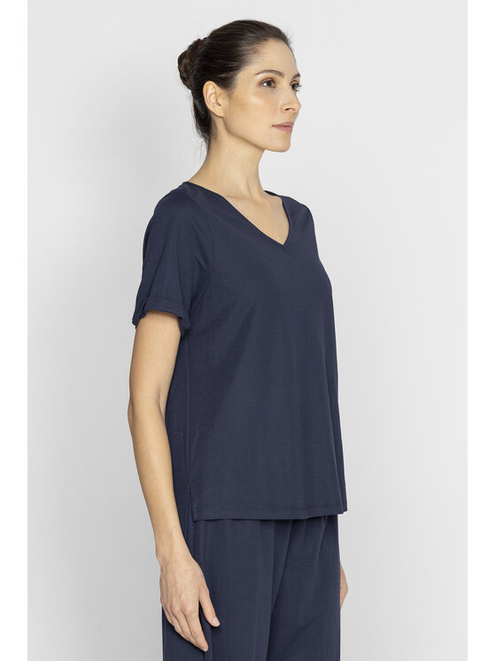 Deni Cler Milano Deni Cler Milano T-Shirt T-DC-T204-E2-20-58-1 Granatowy Loose Fit
