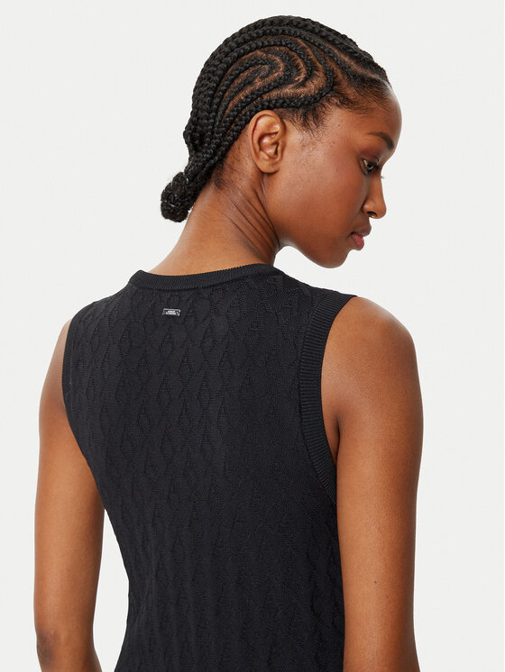 Armani Exchange Armani Exchange Úpletové šaty 8NYA9A YMH6Z 1200 Černá Slim Fit