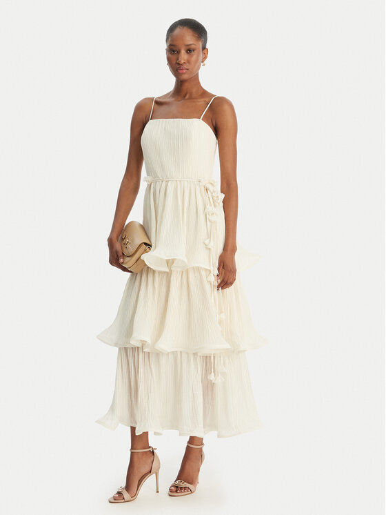 Guess Guess Coctailkleid W6GKA GW2584 Écru Regular Fit