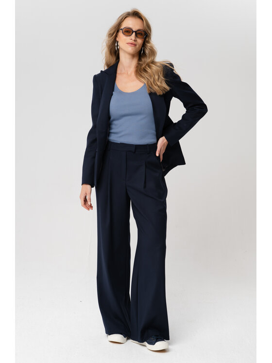 blue shadow blue shadow Spodnie materiałowe Frida Granatowy Regular Fit