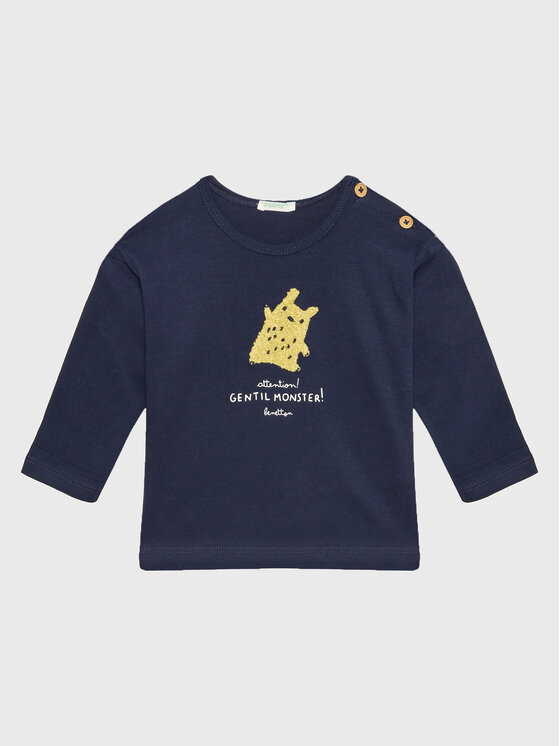 United Colors Of Benetton United Colors Of Benetton Majica 3ATNA101R Tamnoplava Regular Fit