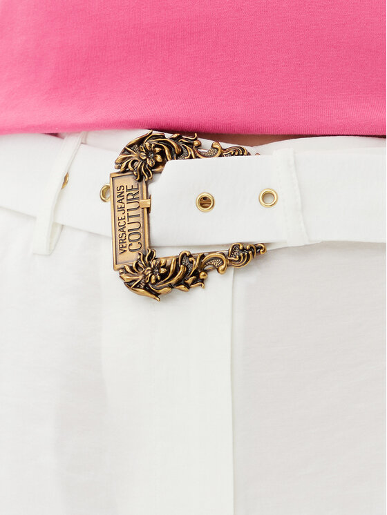 Versace Jeans Couture Versace Jeans Couture Medžiaginės kelnės 78HAA109 Balta Wide Leg