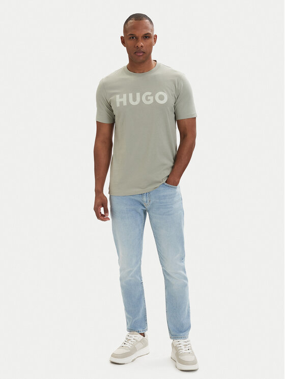 HUGO HUGO Tricou Dulivio 50467556 Verde deschis Regular Fit
