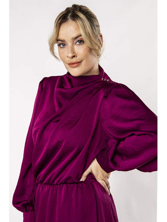 QUIOSQUE QUIOSQUE Sukienka wieczorowa LENA DRESS Bordowy Regular Fit