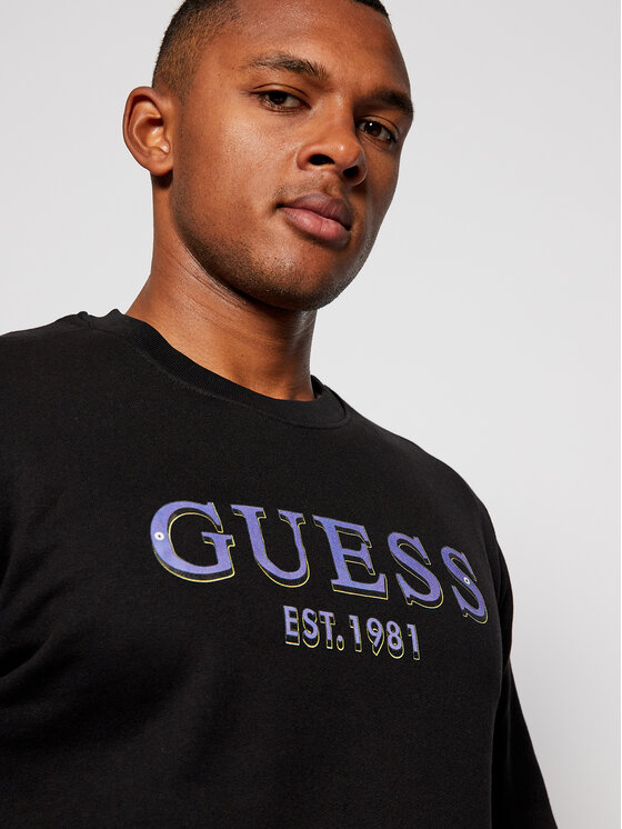 Guess Guess Sweatshirt Allen M0BQ76 K9V31 Schwarz Regular Fit