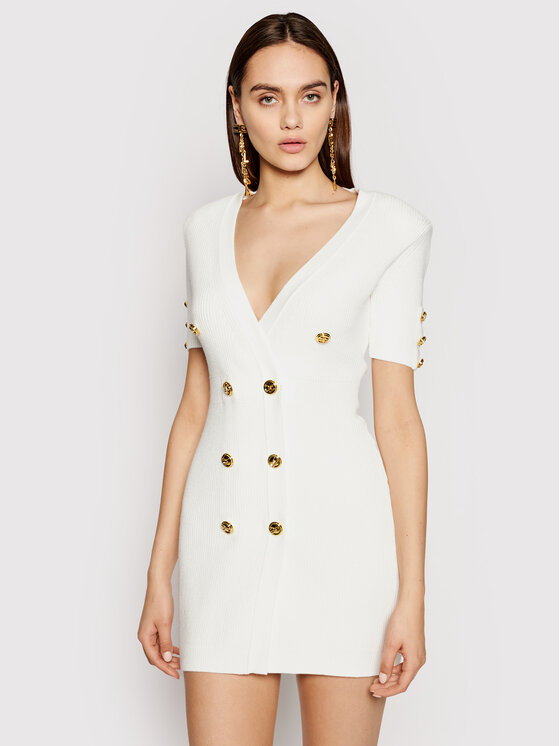 Vestito di maglia AM-05S-11E2-V440 Bianco Slim Fit...